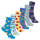Bunte Baumwoll Basic Socken (6 Paar) mit lustigen Motiven für Mädchen & Jungen